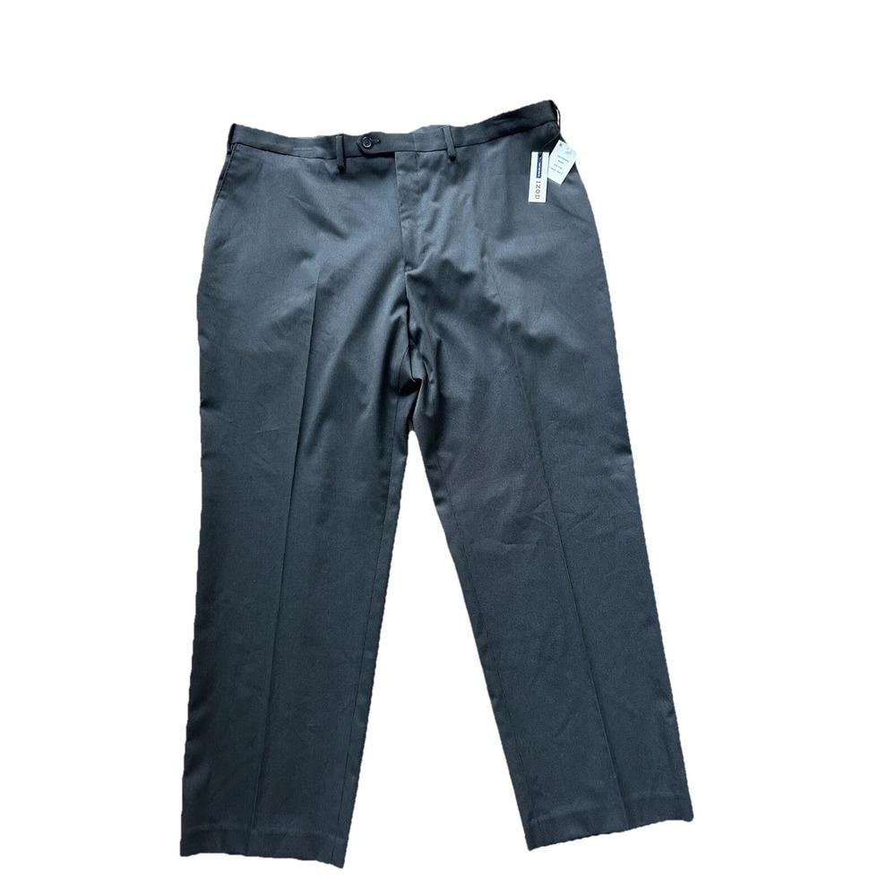 New Izod Men's Dress Pants 42x30 Black With Subtle Texture Big Man NWT